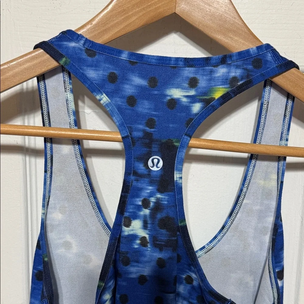 Lululemon Athletica Blue and Green Patterned Tank Top